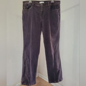 C&B Ladies Sz 12 chocolate brown stretch corduroy jeans pants